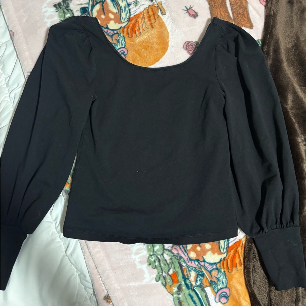 7 for all mankind black poplin top